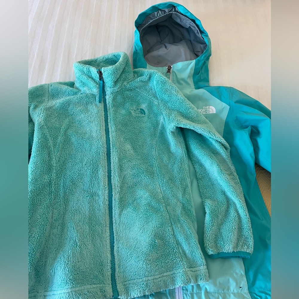 The North Face girls M 10/12 DryVent jacket and fleece liner